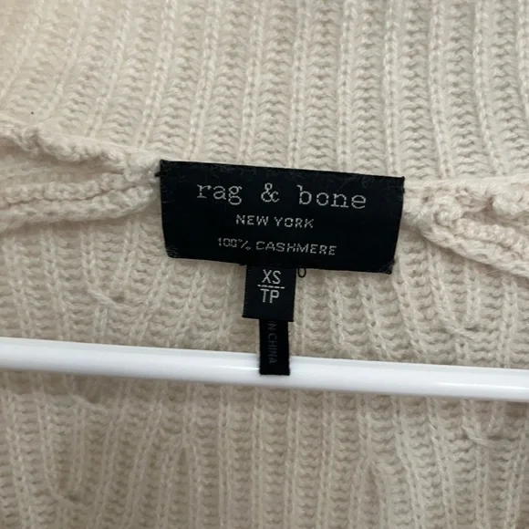 rag & bone Pierce Stand collar Long raglan sleeves Striped Cashmere Sweater XS - Picture 12 of 12